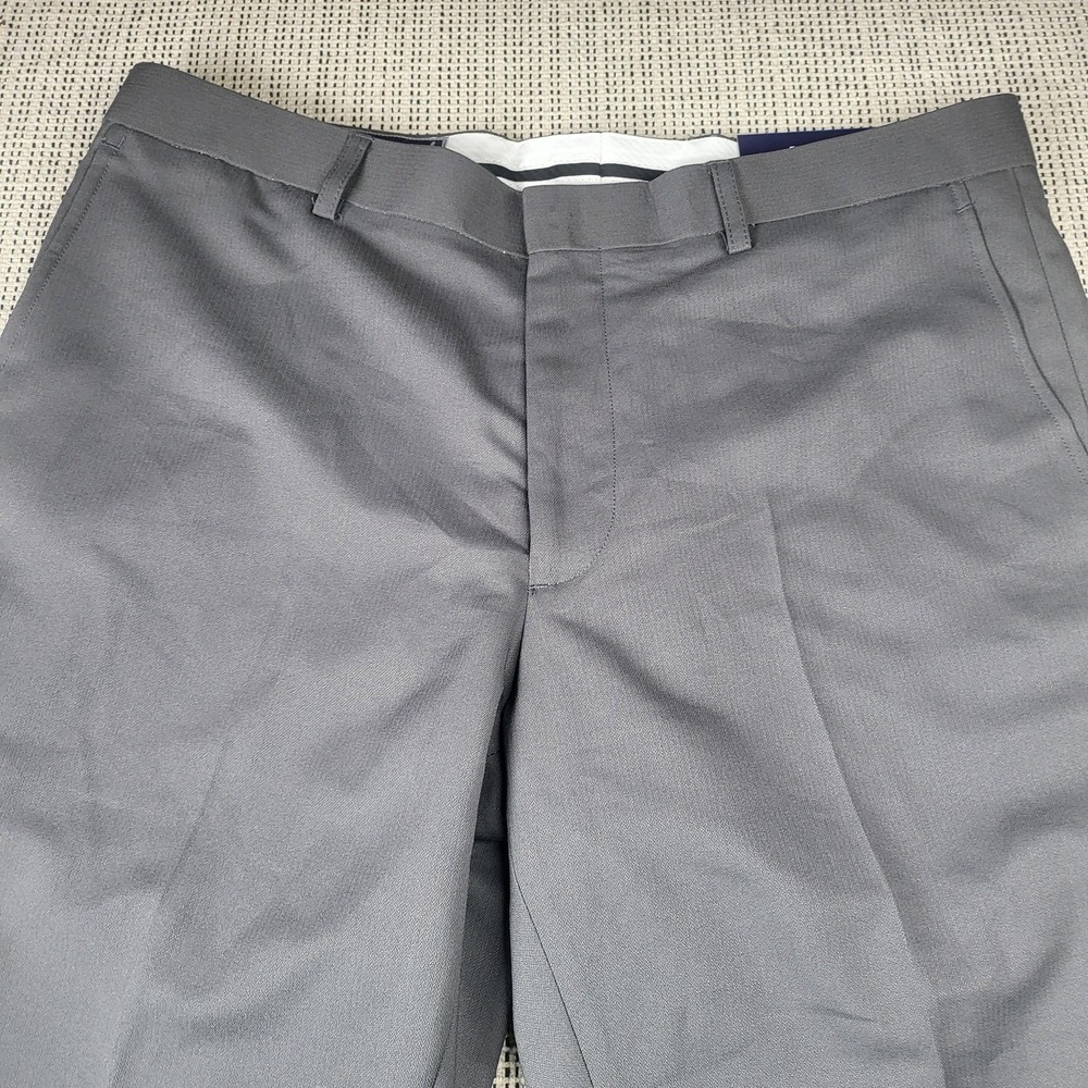 Michael Brandon Dress Pants Mens 36x30 Gray Slim Fit Wrinkle Resistant